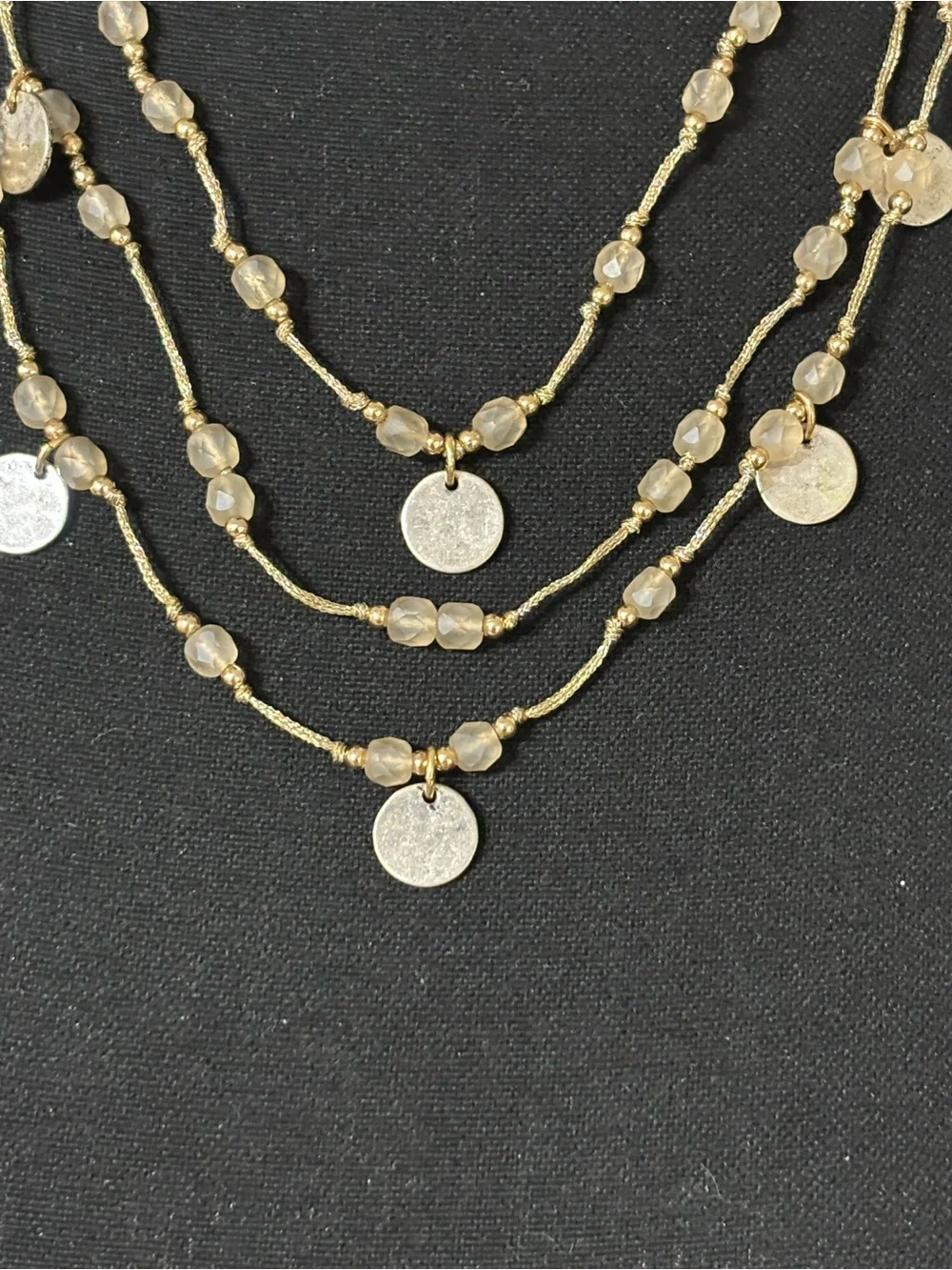 J.Jill Gold-Tone Layered Coin Station Necklace 18”-22”+2”